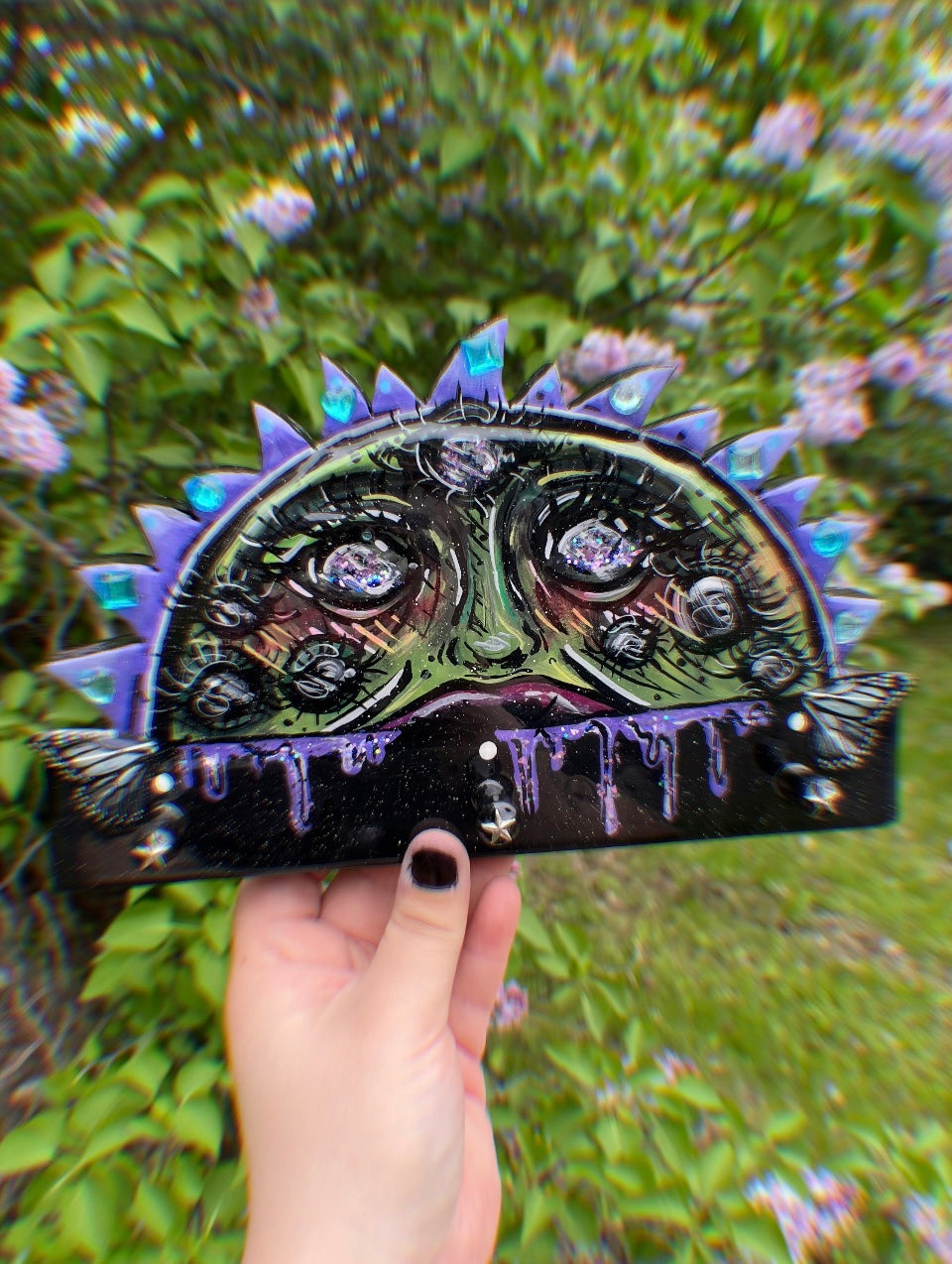 Alien soleil crochets à bijoux💜👀✨👽💚