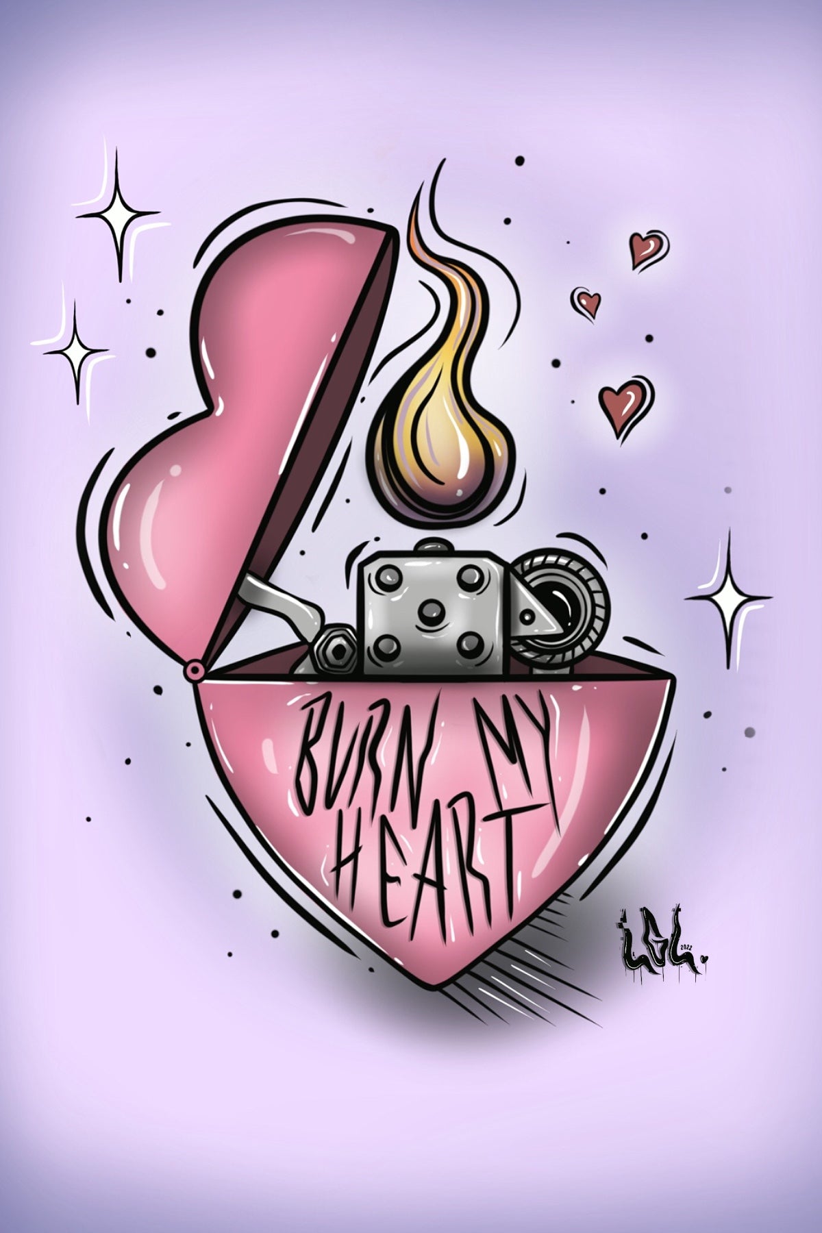 Autocollants 1x1 « burn my heart » 🔥💕