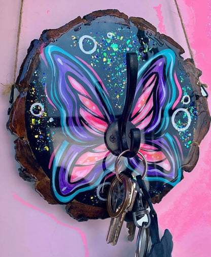 Crochet à clés papillon🗝️💜🦋