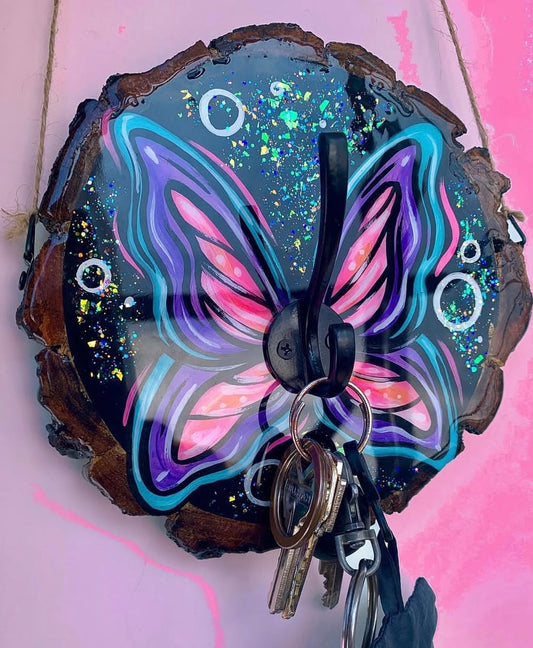 Crochet à clés papillon🗝️💜🦋