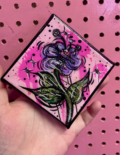 Toile aimanté fleur 4x4 pouces🌸💗🧲