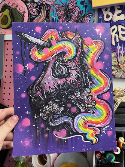 Print licorne arc en ciel 🦄💀🌈💜✨