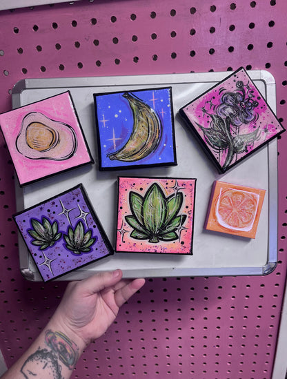 Toile aimanté fleur 4x4 pouces🌸💗🧲