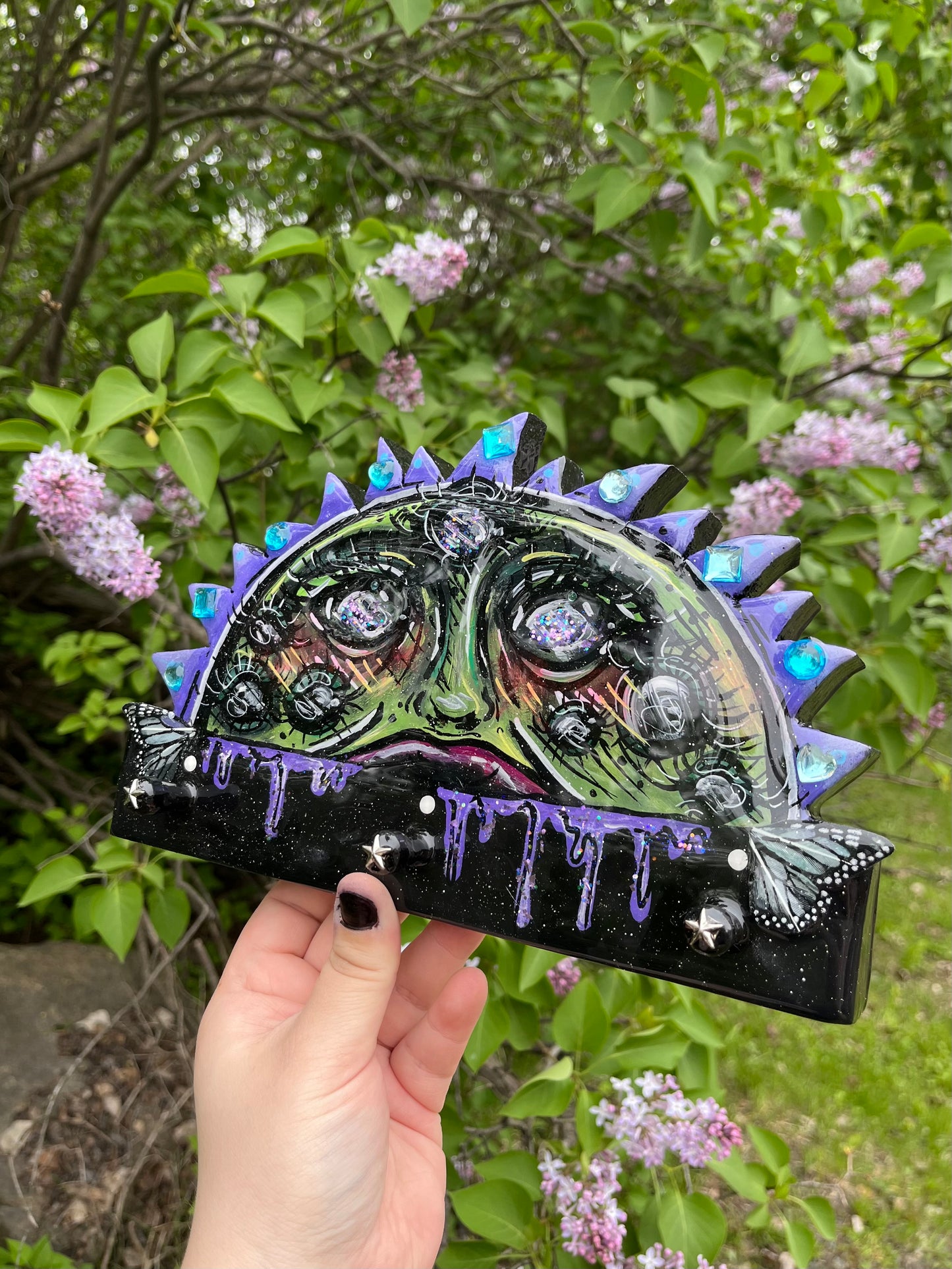 Alien soleil crochets à bijoux💜👀✨👽💚
