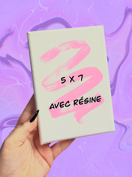 Toile custom 5x7 AVEC RÉSINE🎨💧