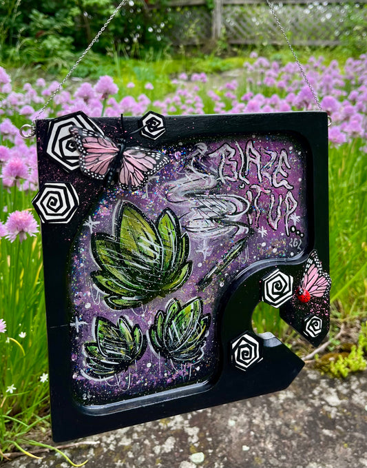 Plateau à rouler « Blaze it up » décorative 💨🍃✨💜