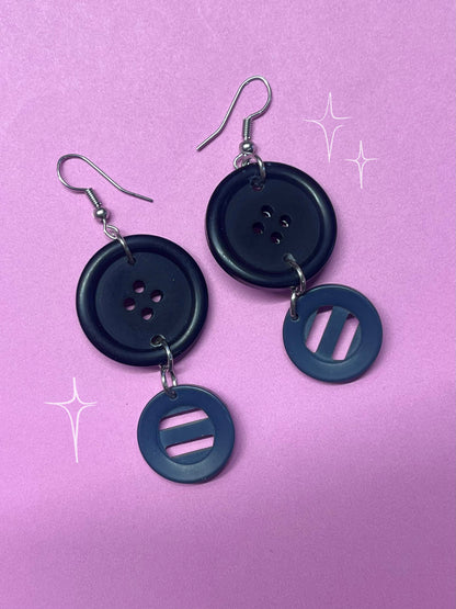 Boucles d’oreilles boutons sur-recyclés #001🪡♻️